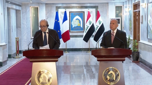 Fuad Husên û Wezîrê Derve yê Fransayê tekeziyê li serweriya Iraqê dikin